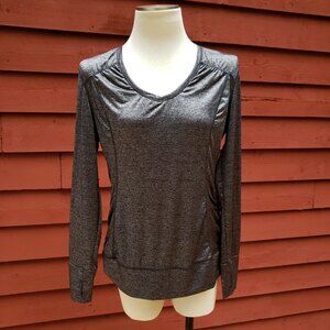 Tangerine Athletic Shirt Long Sleeve Charcoal Gray shimmer Sz XL Hiking Training